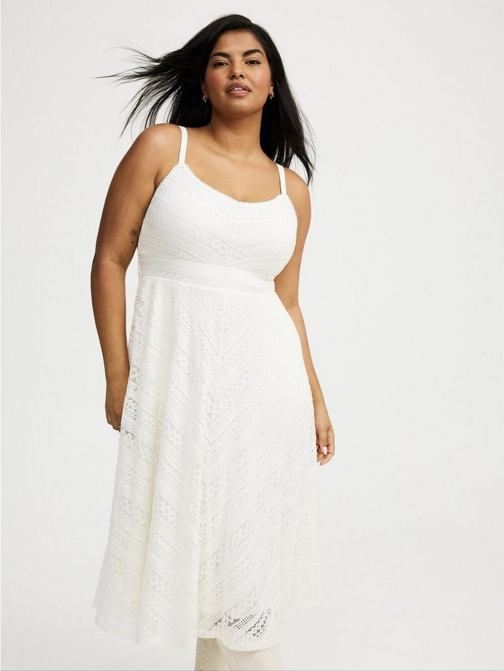 torrid White Lace Midi Dress